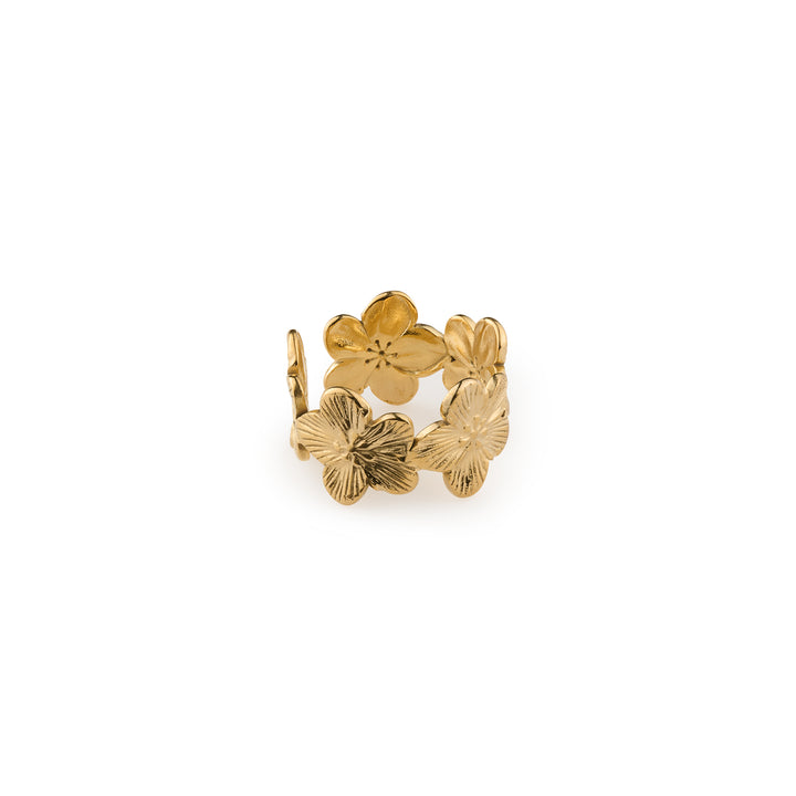 Ruta - Flower Adjustable Ring Stainless Steel