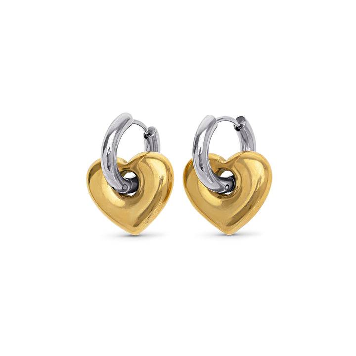 Sadie - Heart Hoop Earrings Stainless Steel