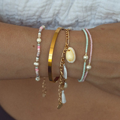 Nora - Tassle Cowrie Shell Pearl Chunky Rannekoru