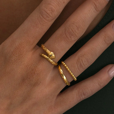 Joanna - Snake Ring ruostumatonta terästä