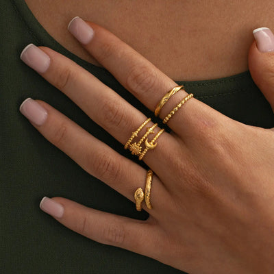Joanna - Snake Ring ruostumatonta terästä