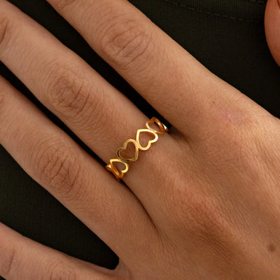 Sophie - Heart Outline Ring ruostumatonta terästä