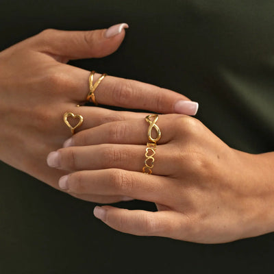 Sophie - Heart Outline Ring ruostumatonta terästä