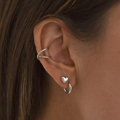 Sofia Heart Stud Earring 6mm ruostumaton teräs