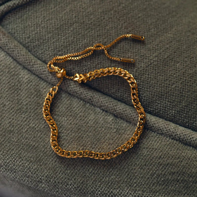 Zoe - Ketjuranneke Macramé-tyylinen ruostumaton teräs