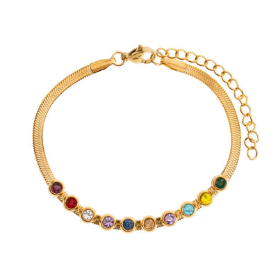 Saga - Monivärinen Crystal Snake Chain Rannekoru ruostumatonta terästä