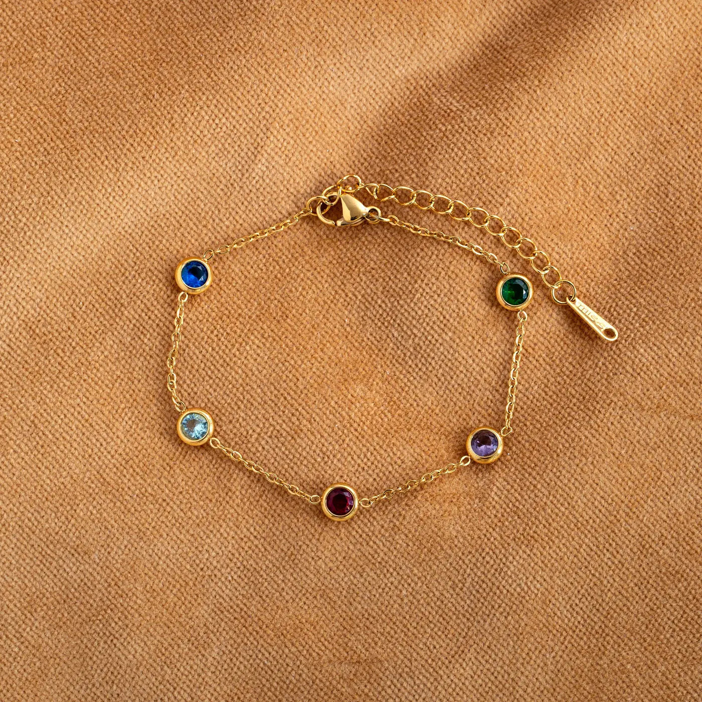 Michelle - Monivärinen Crystal Chain Rannekoru ruostumatonta terästä