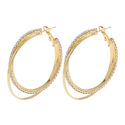 Selina - Layered Crystal Hoop Earrings