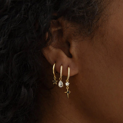 Elvira - Crystal Star Statement Hoop -korvakorut