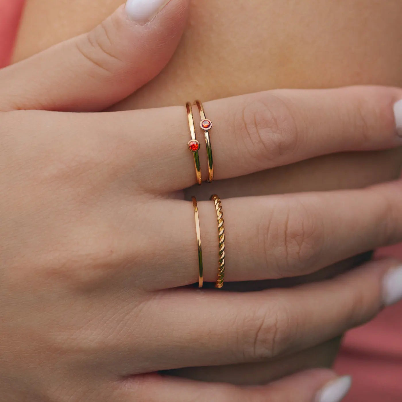 Chakra Crystal Ring ruostumatonta terästä