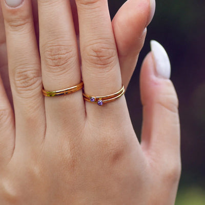 Chakra Crystal Ring ruostumatonta terästä