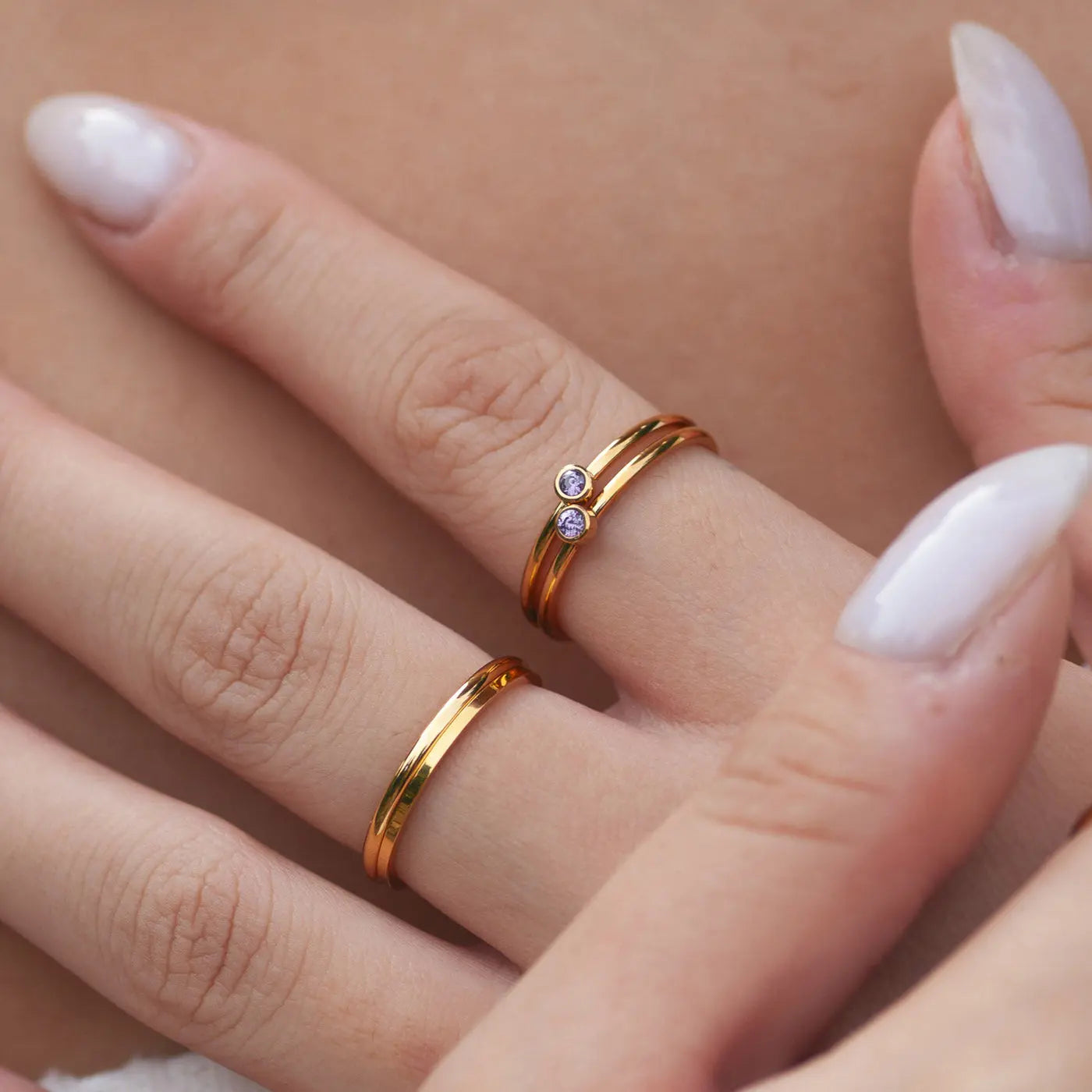 Chakra Crystal Ring ruostumatonta terästä