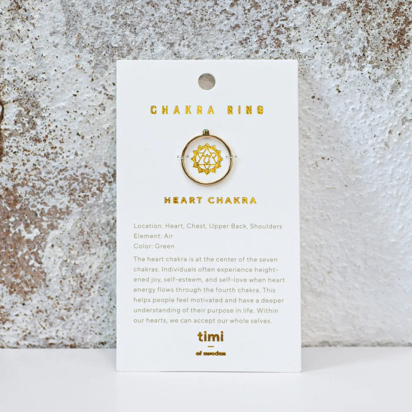 Chakra Crystal Ring ruostumatonta terästä