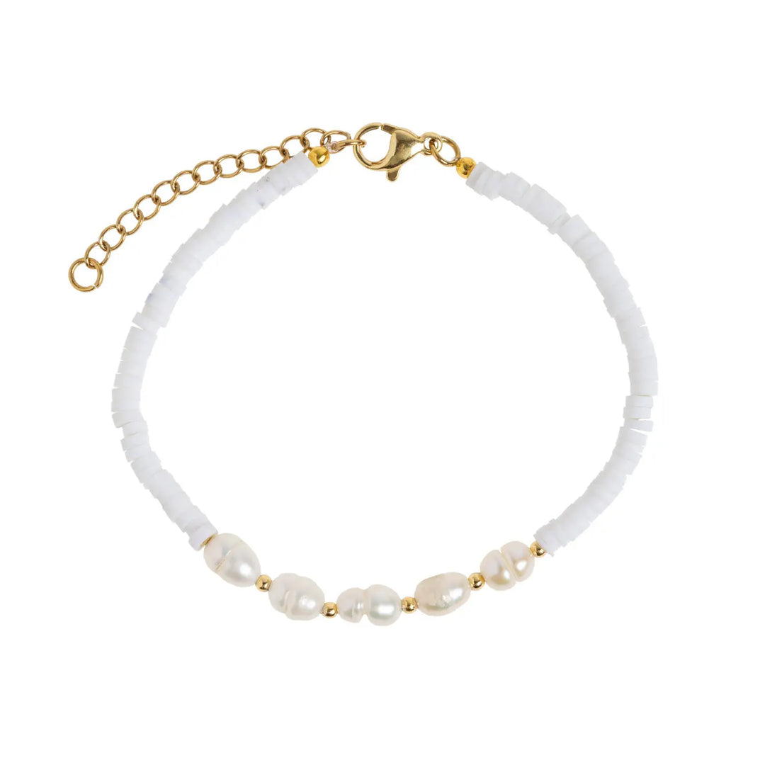 Zora - Pearl White Bead Bracelet