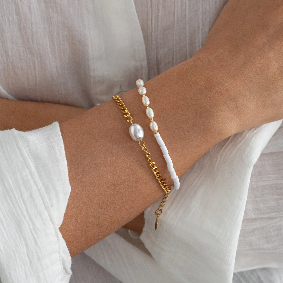 Estelle - Pearl Chain Bracelet Stainless Steel