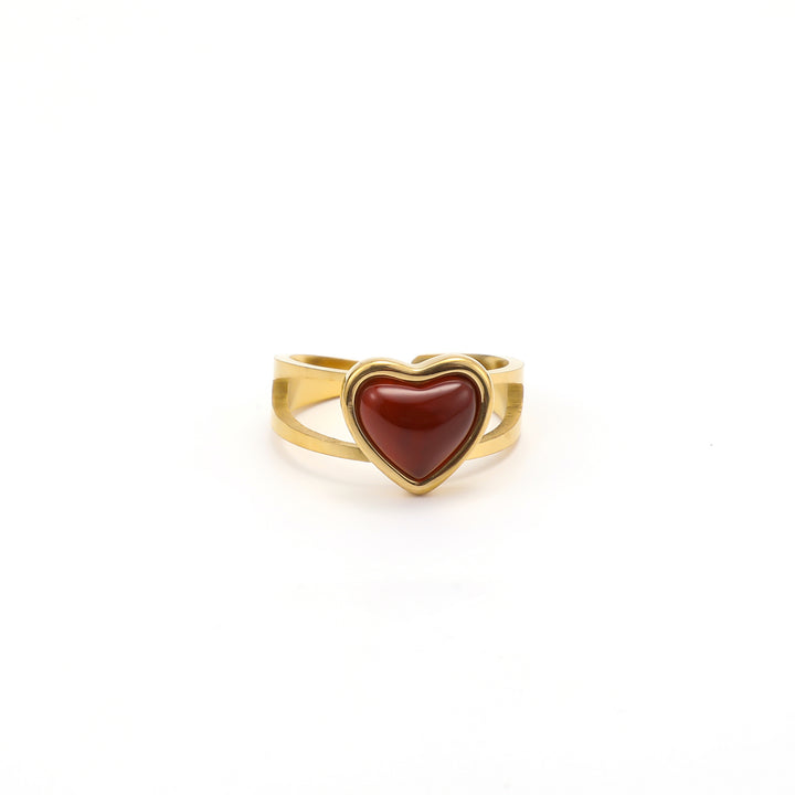 Sonja - Jelly Heart Ring Justerbar Rostfritt Stål
