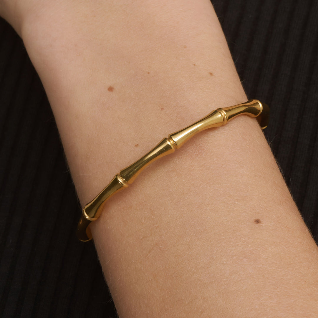 Tyra - Bamboo Bangle Bracelet Stainless Steel