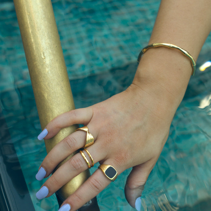 Tyra - Bamboo Bangle Bracelet Stainless Steel