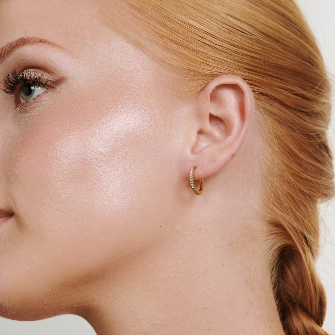 Nilea - Hoops Örhängen Kristall Rostfritt Stål