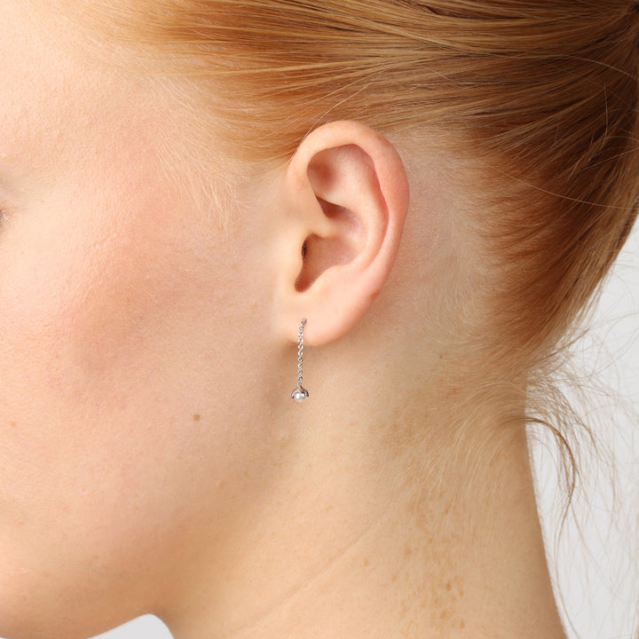 Jill - Kedjeörhängen Pärla Rostfritt Stål