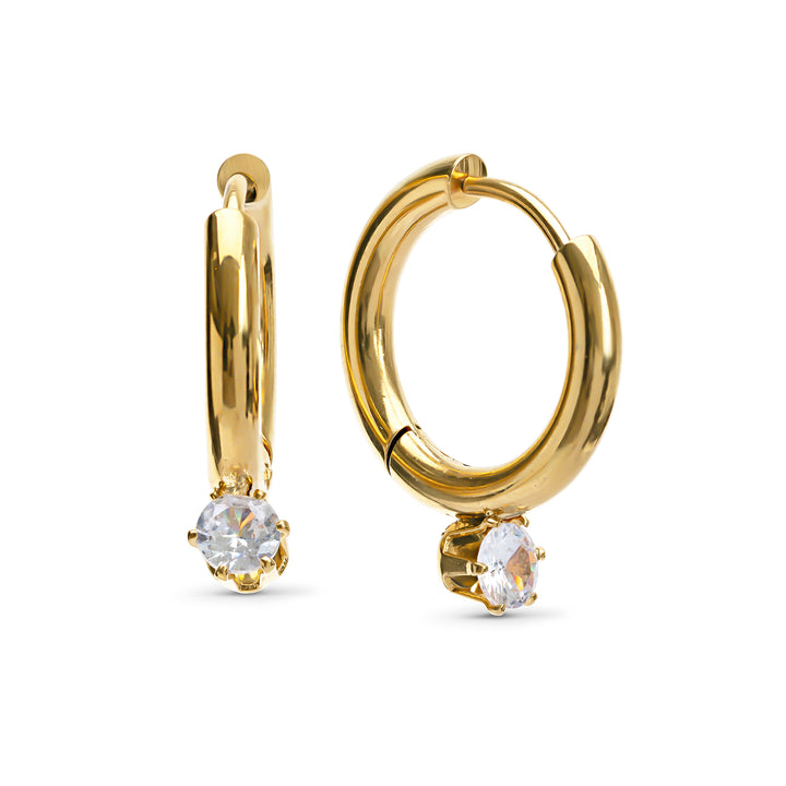 Oline - Hoops Örhängen Kristall Rostfritt Stål