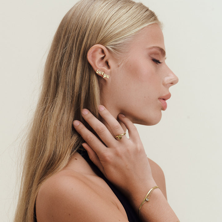 Ina - Love You Studs Örhängen Rostfritt Stål