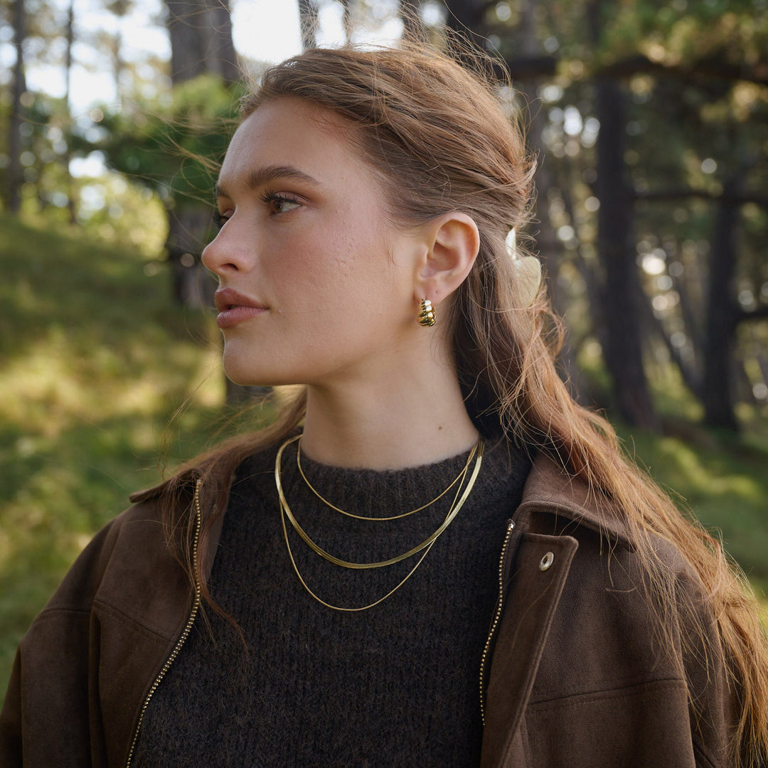 Naia - Croissant Hoop Earrings Stainless Steel