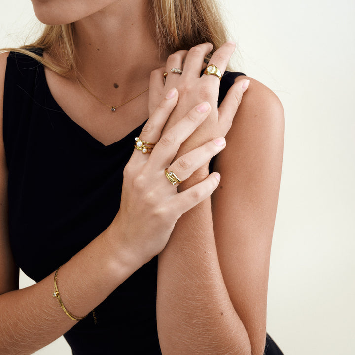 Malou - Ring med Sten Rostfritt Stål