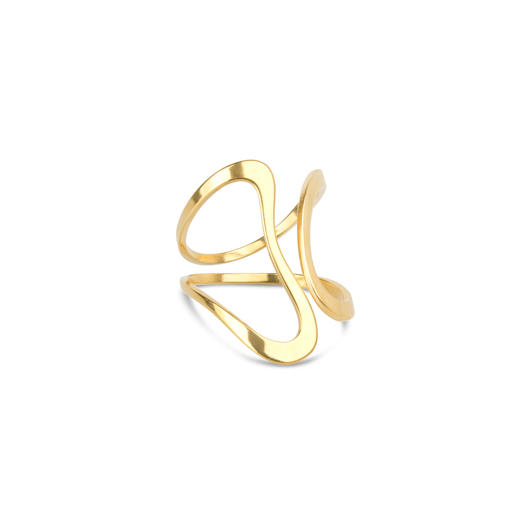 Minou - Abstrakti Sormus Ruostumattomasta Teräksestä