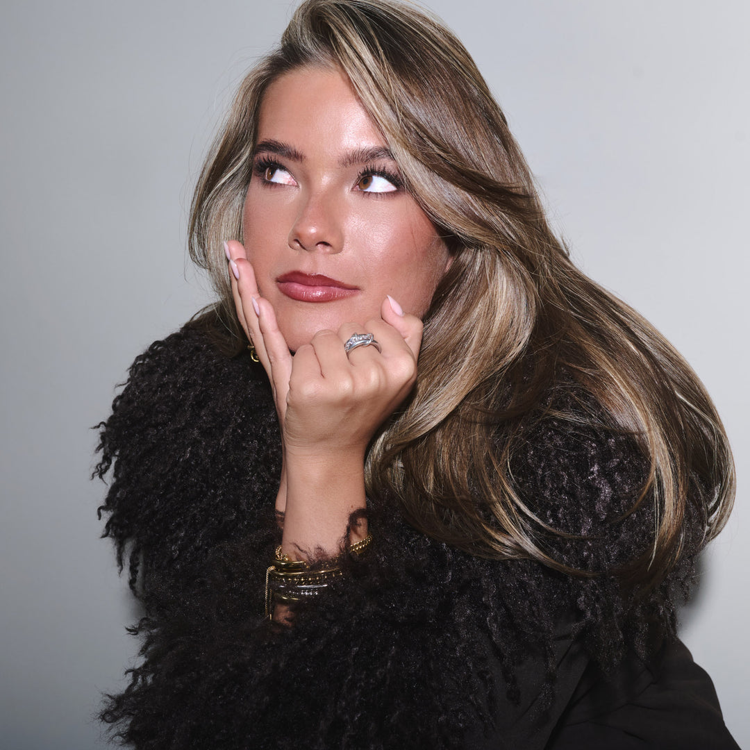 Ethel - Pinottu Sormus Kristalli Ruostumaton Teräs