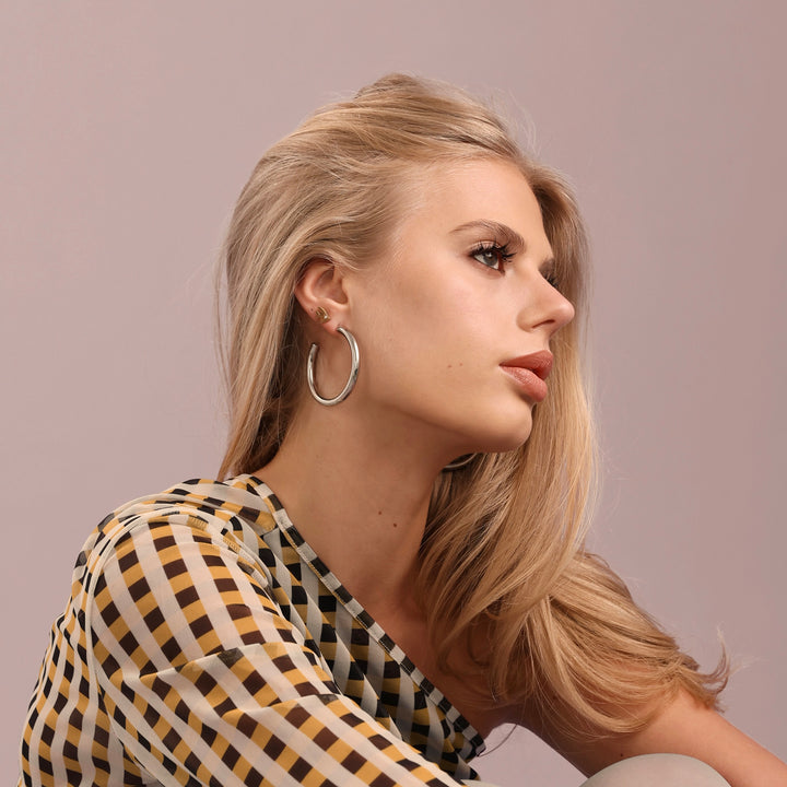 Stine - Hoop Stud Earrings Stainless Steel