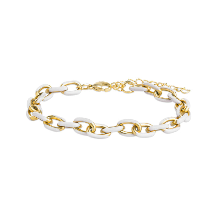 Ines - Värikäs linkkirannekoru ruostumattomasta teräksestä