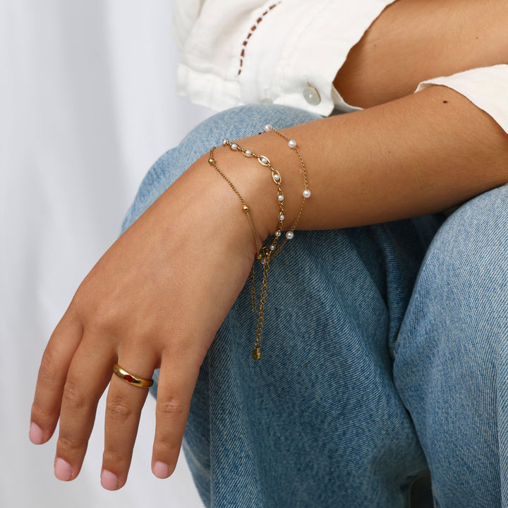 Lo - kerroksellinen ketjurannekoru ruostumattomasta teräksestä