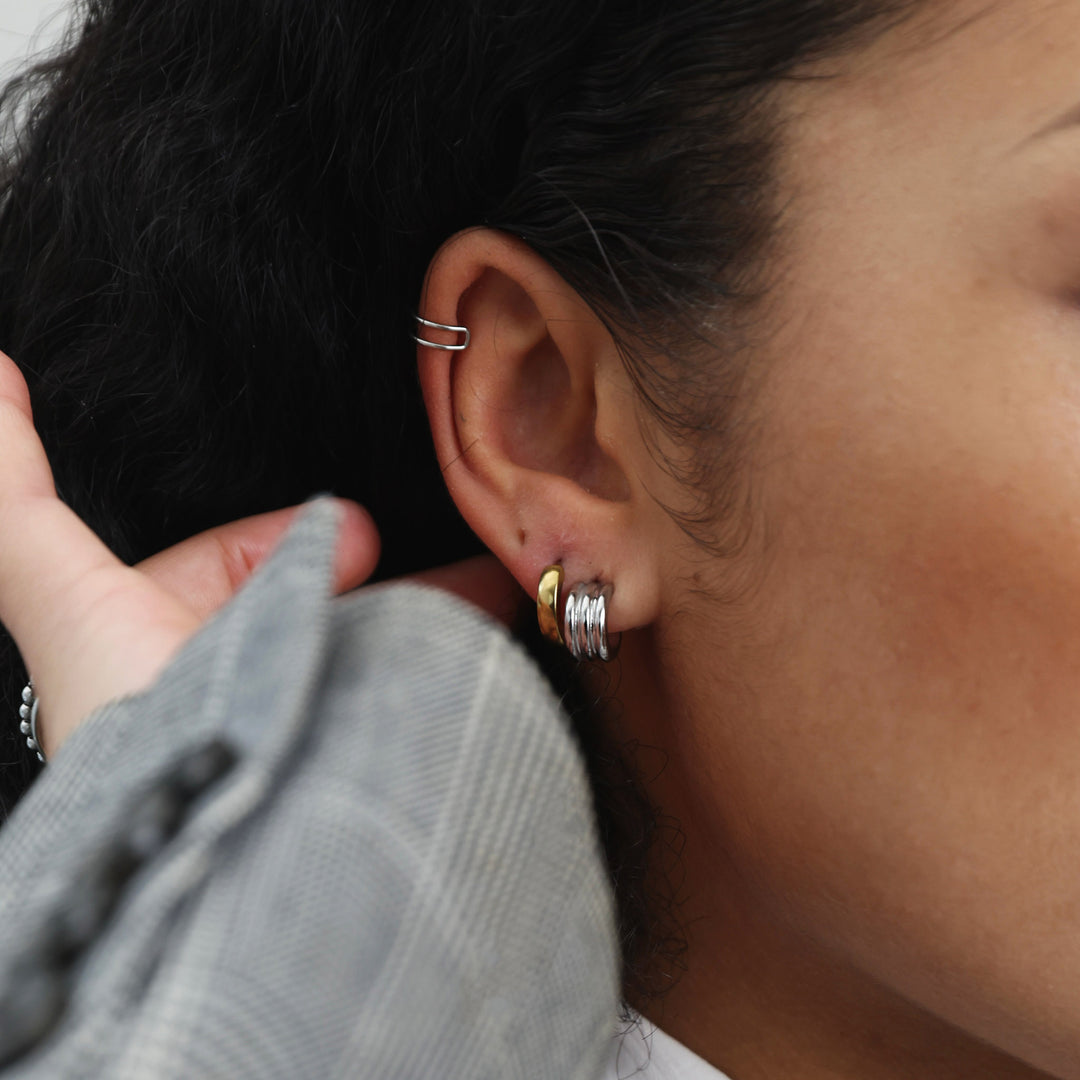 Adela - Tyylikkäät renkaankorvakorut ruostumattomasta teräksestä