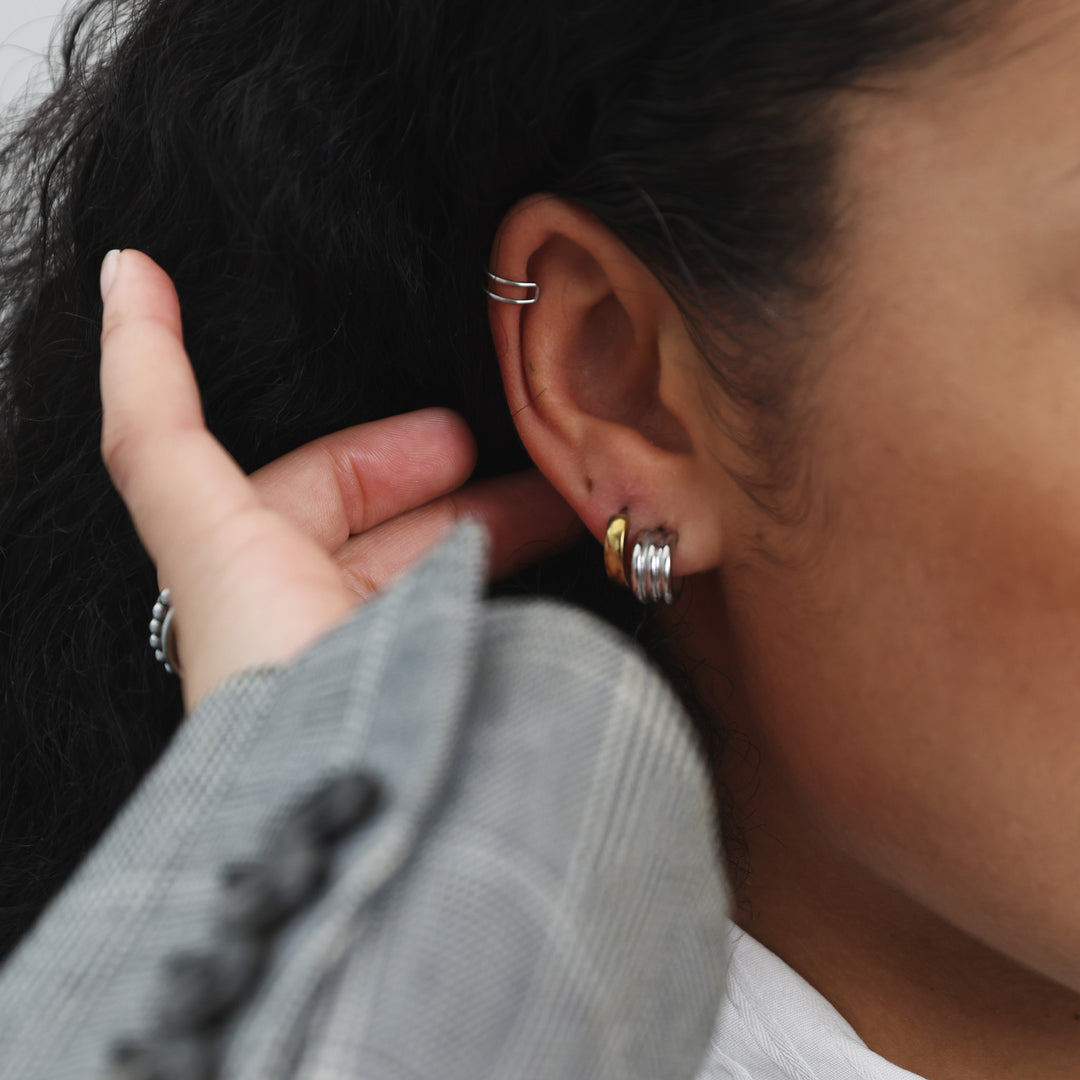 Adela - Tyylikkäät renkaankorvakorut ruostumattomasta teräksestä