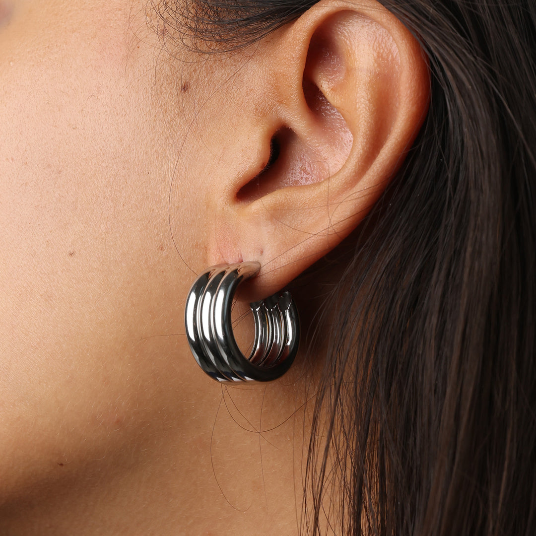 Liv - Multi Layered Stud Earrings Stainless Steel