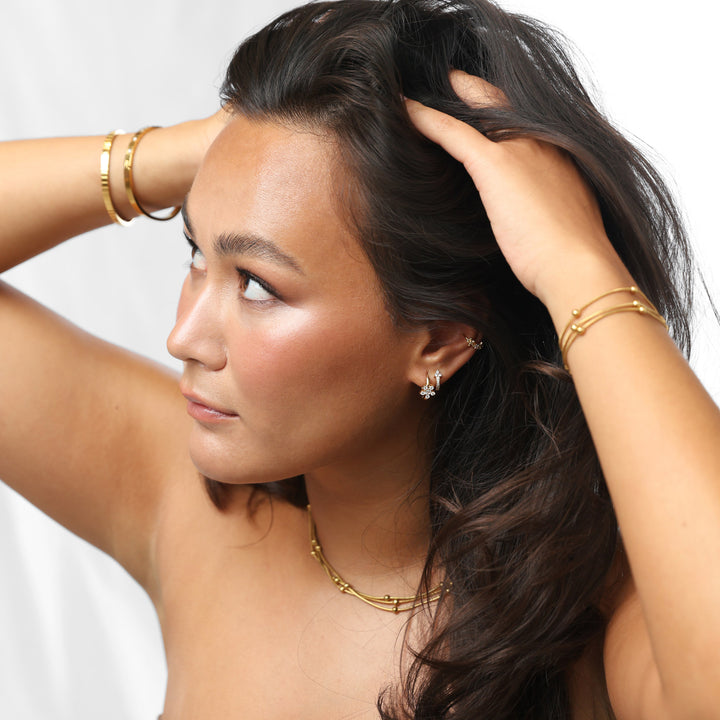 Della - Crystal Hoop Earrings Stainless Steel