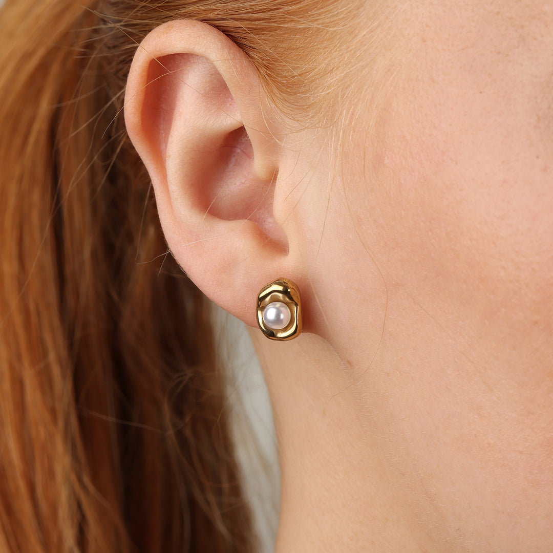 Ilse - Pärlörhängen Studs Rostfritt stål