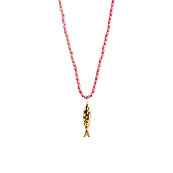Ara - Fish Bead Necklace Stainless Steel