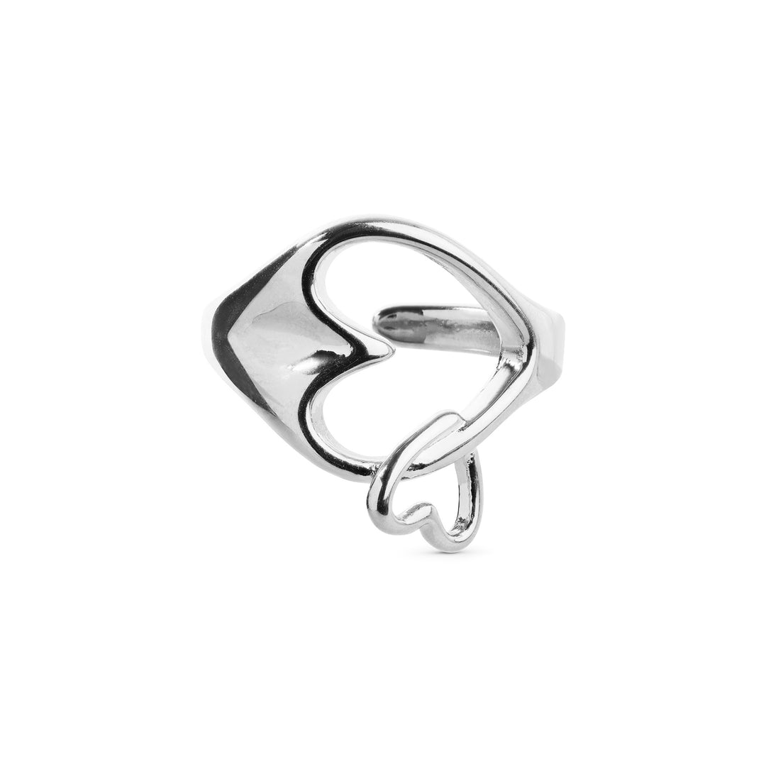 Britta – hjärtring i rostfritt stål, silver | Timi of Sweden