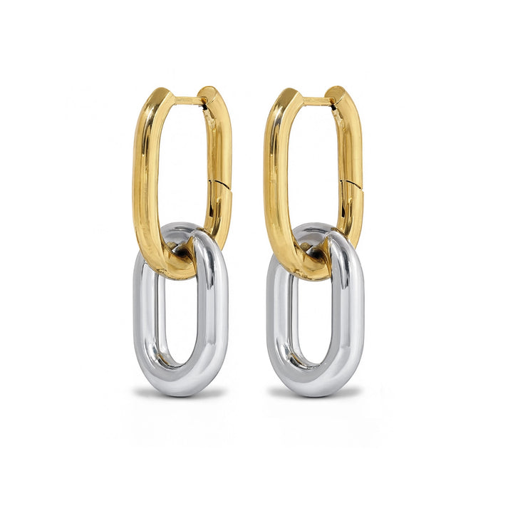 Li – Mixed Metal Hoops Örhängen Rostfritt Stål