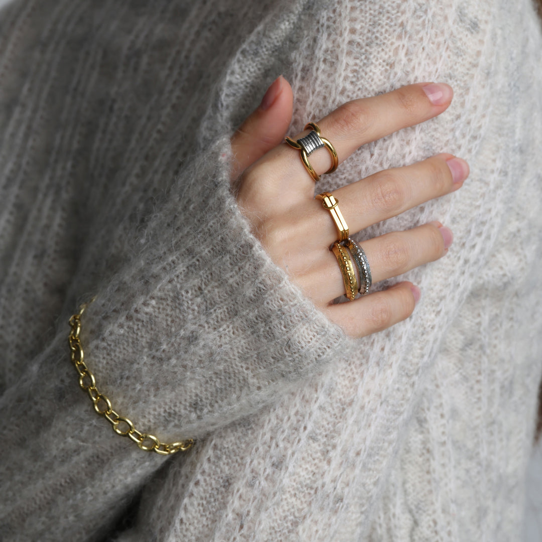 Enya - Mixed Metal Ring Stainless Steel