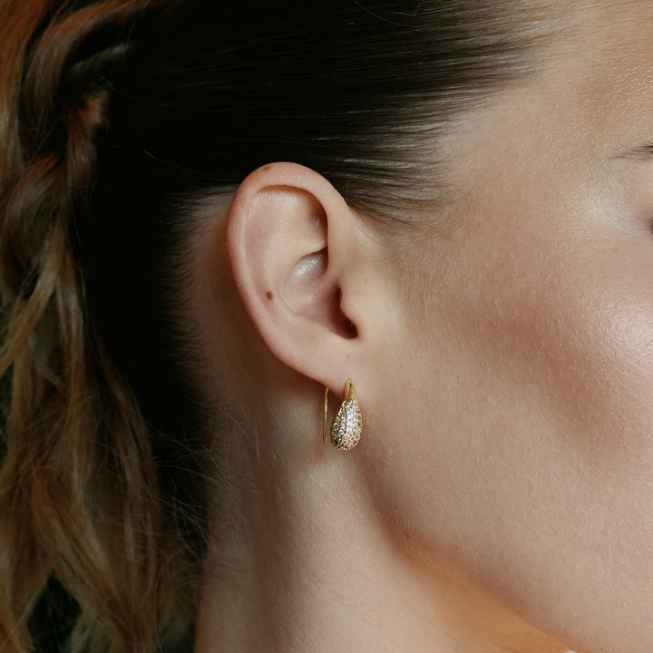 Synne - Pavé Teardrop Earrings