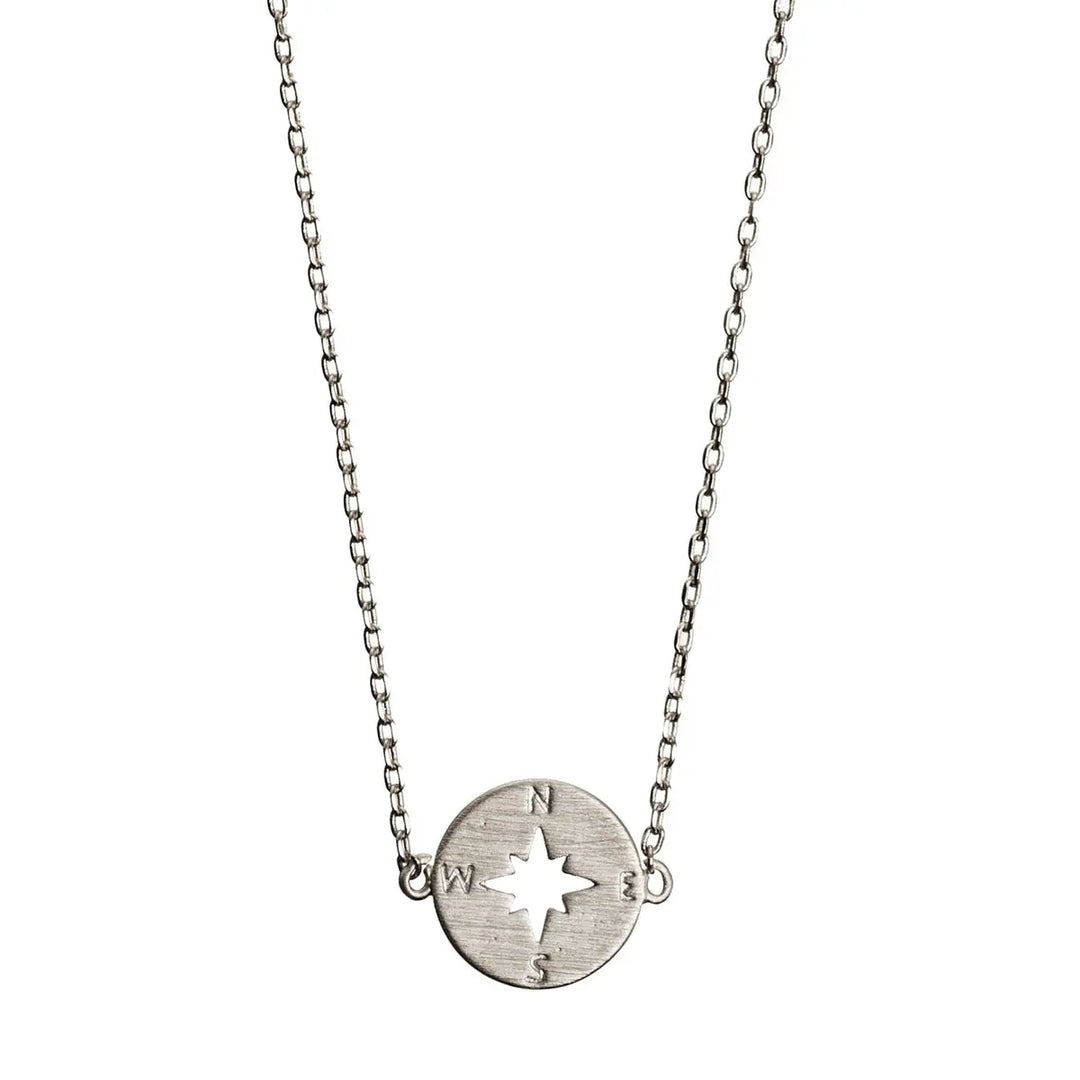 Compass Necklace Silver