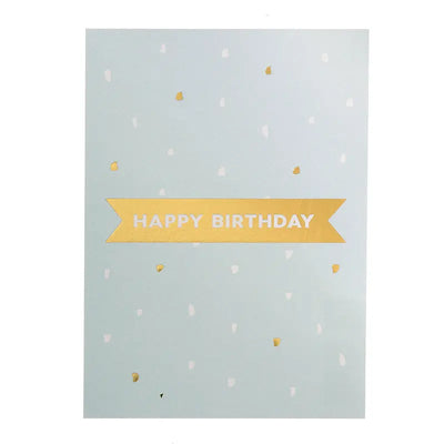 Happy Birthday Gold Postcard