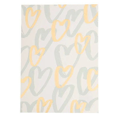 Hearts Blue & Gold Postcard