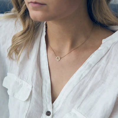 Four Leaf Clover Necklace Gold