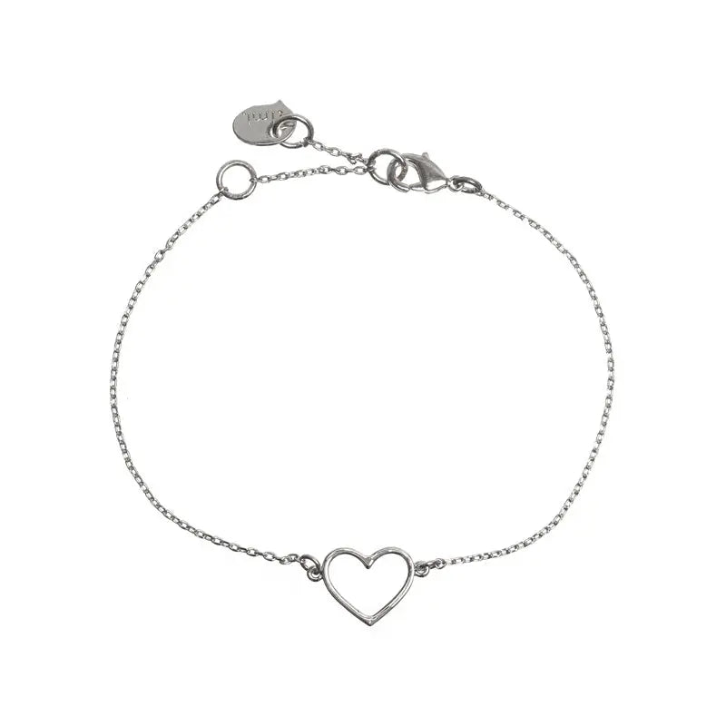 Bracelet Heart Outlined Silver