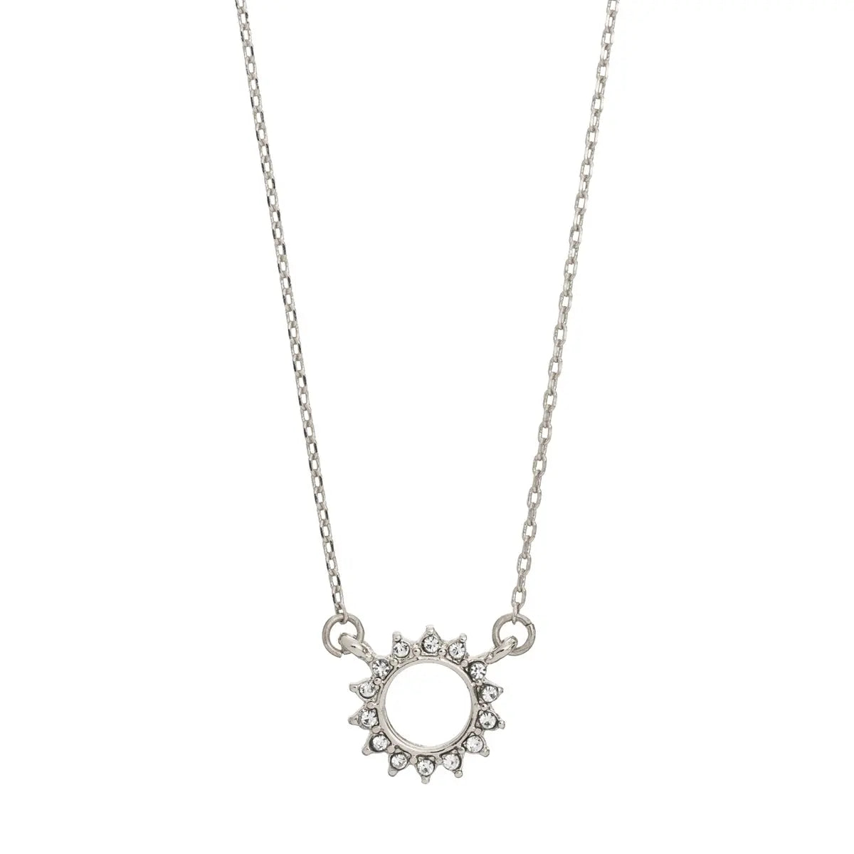 Crystal Sun Necklace Silver