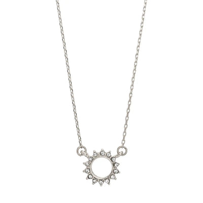 Crystal Sun Necklace Silver